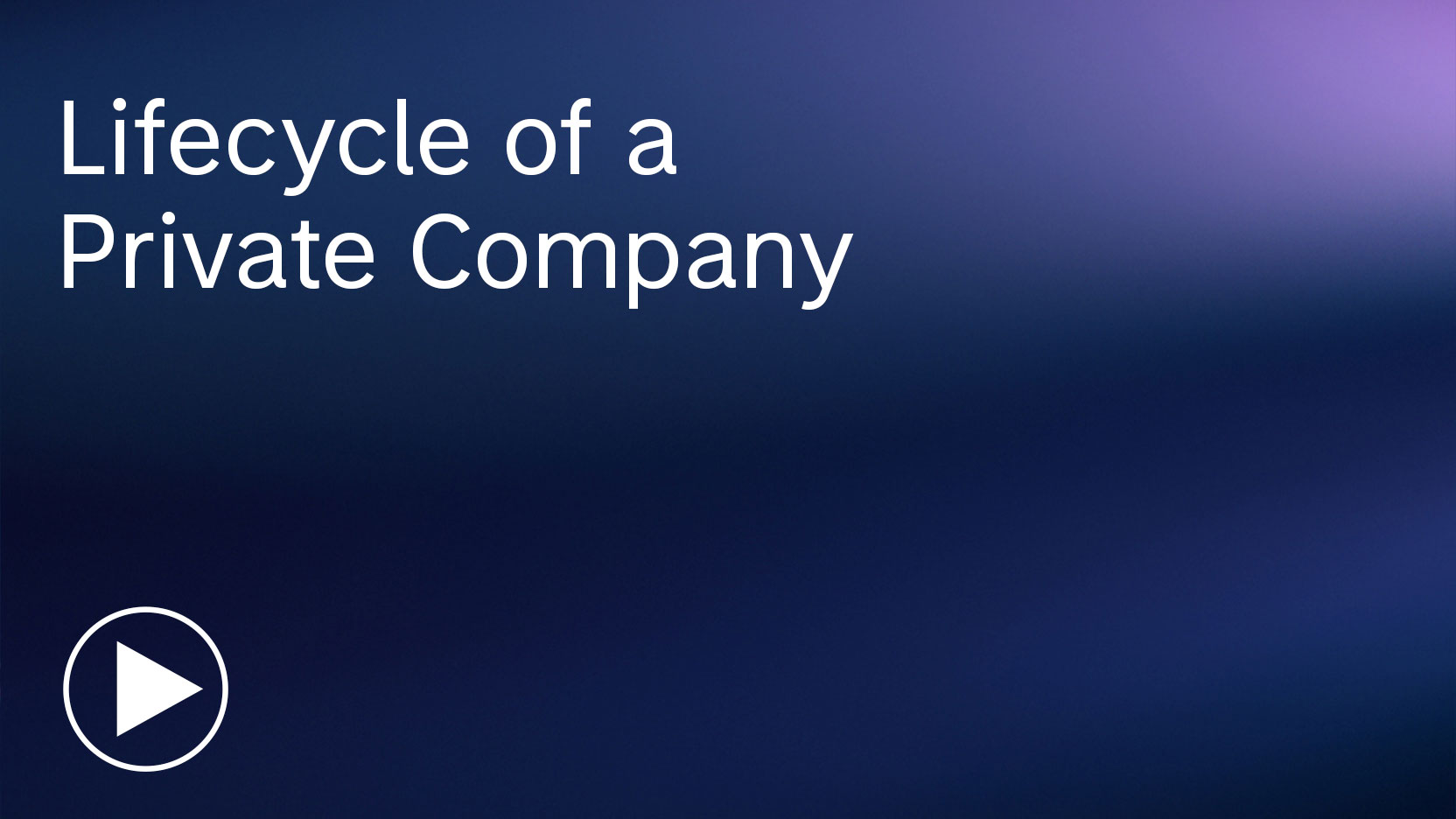Lifecycle of a Private Company